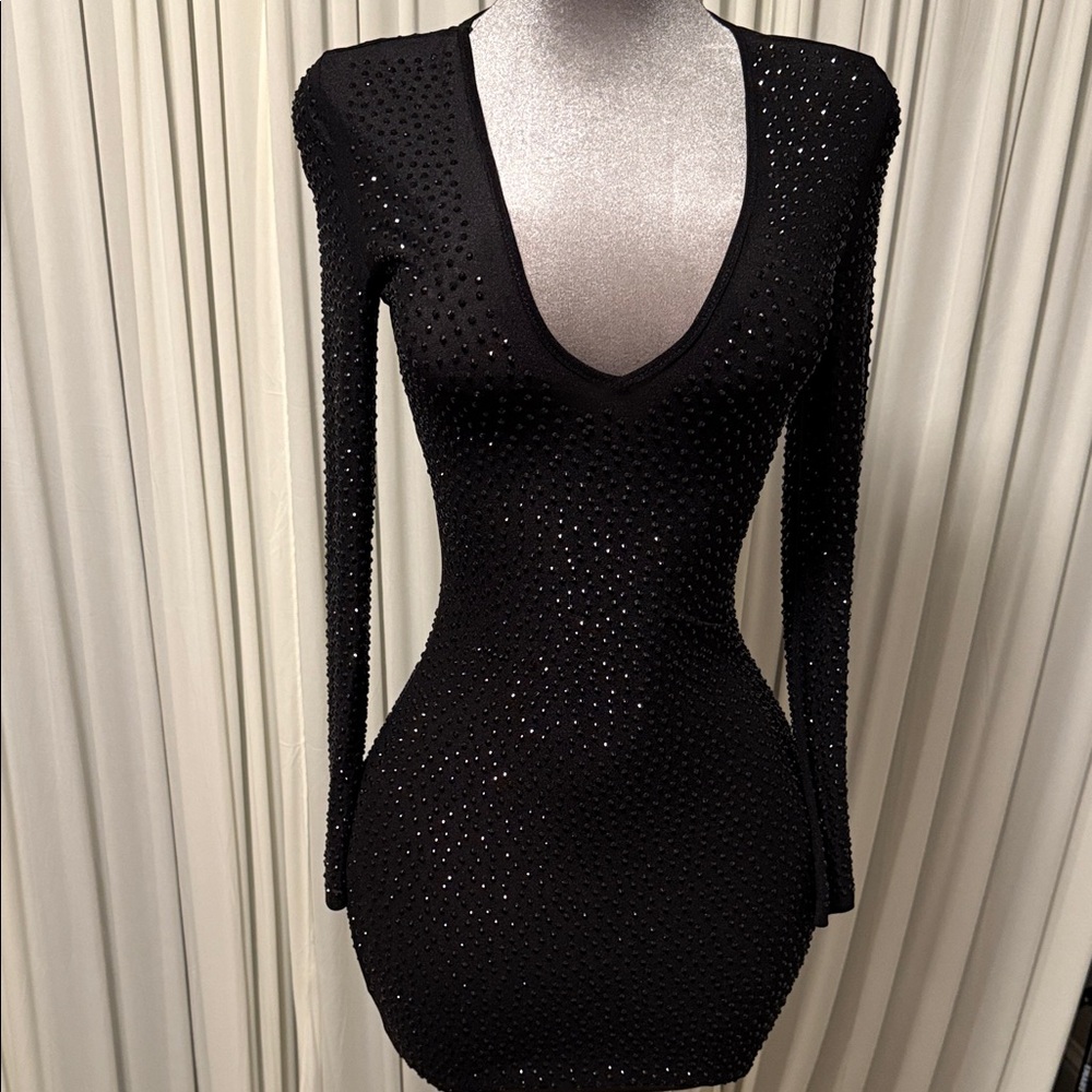 Fashion Nova Black Long Sleeve Dress